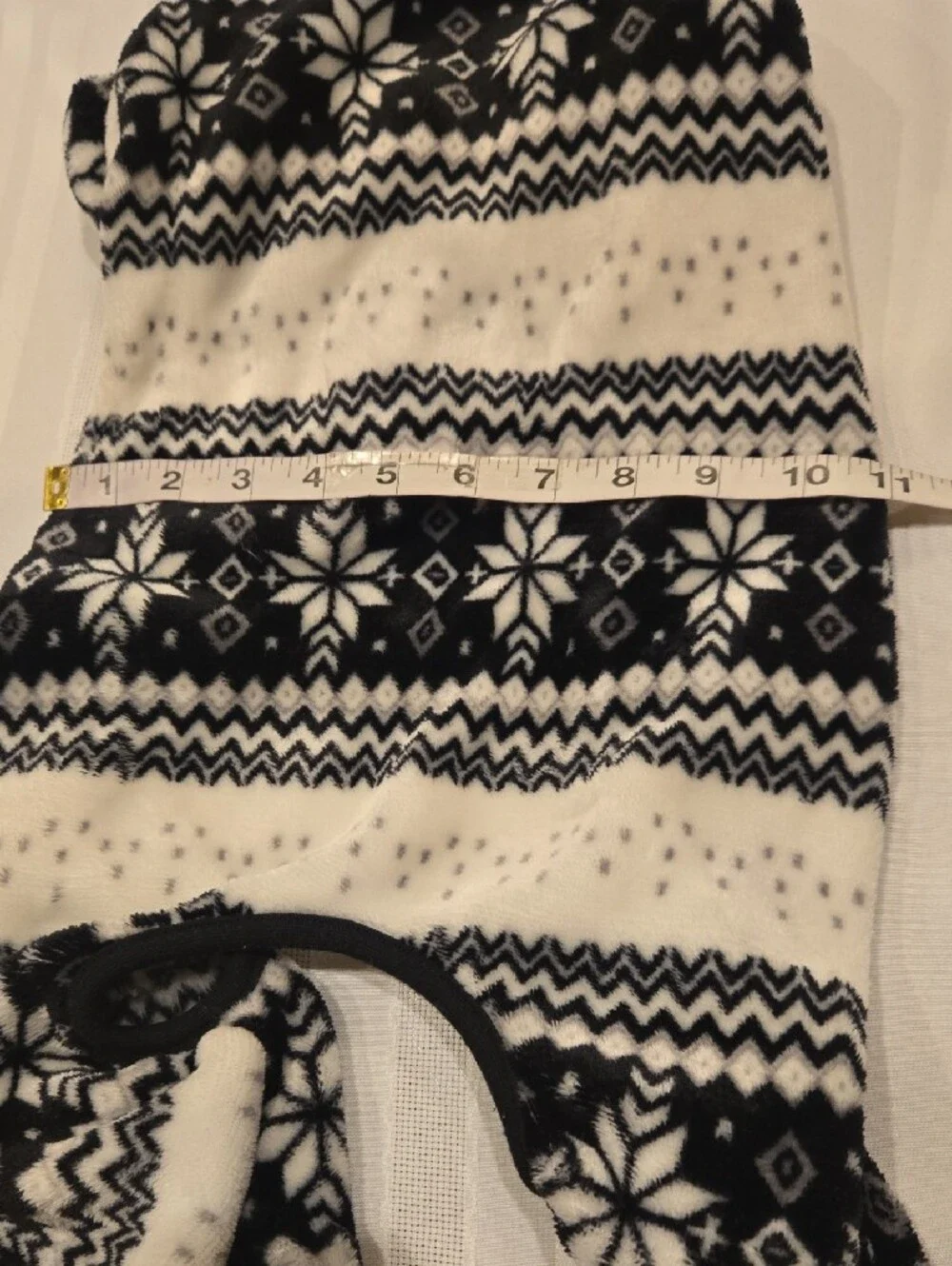 Fair Isle Black & White Fleece Dog Onsie